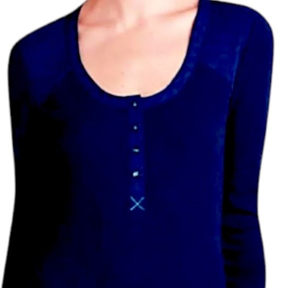 $118 Anthropologie Thermal Chemise / Dress XSmall 0 2 Navy Blue Comfy Soft Modal - Picture 5 of 16